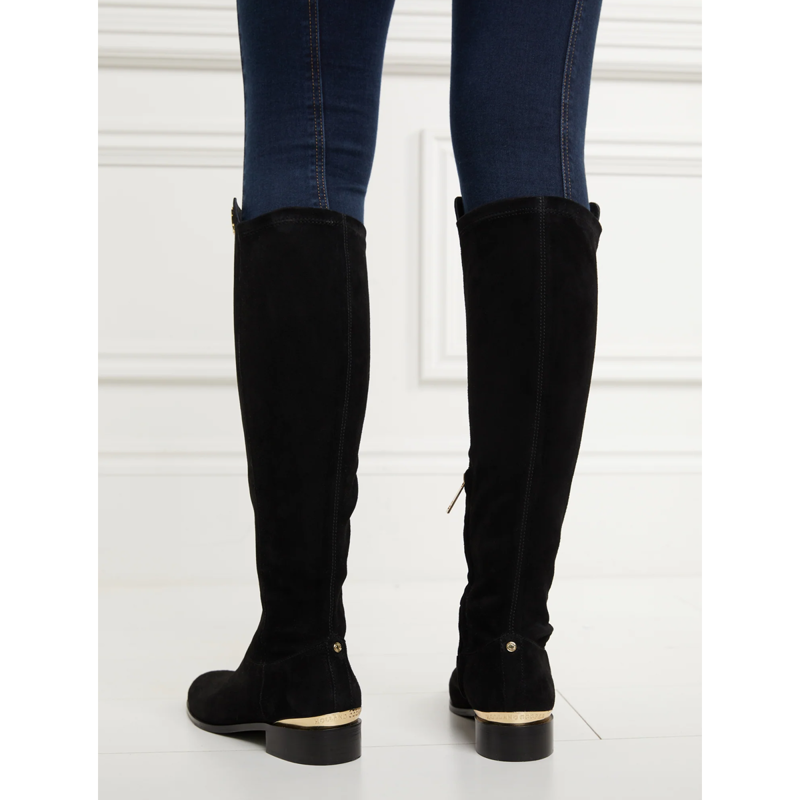 Holland Cooper Albany Knee Boot - Black Suede-2
